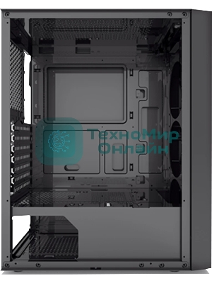 Корпус без блока питания PCCOOLER MA100 MESH BK, Mesh Mid Tower, черный, TG, 0.4 SPCC, 3x120мм ARGb ATX, mATX, mITX 160/310/180мм 2x2.5