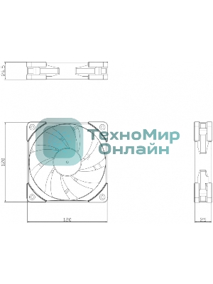 Кулер для корпуса Thermalright TL-C12RW-S V2 Reverse (120x120x25mm, 4-pin PWM, ARGB, 58CFM, 25.6dBA, 1500RPM, White)