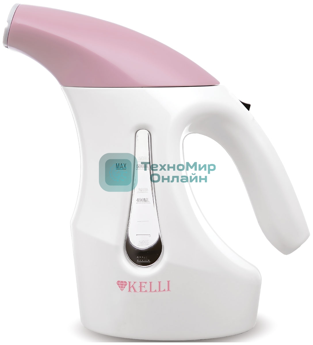 Отпариватель Kelli КL-312 белый/розовый, 1800 Вт, 20 г/мин, 500 мл