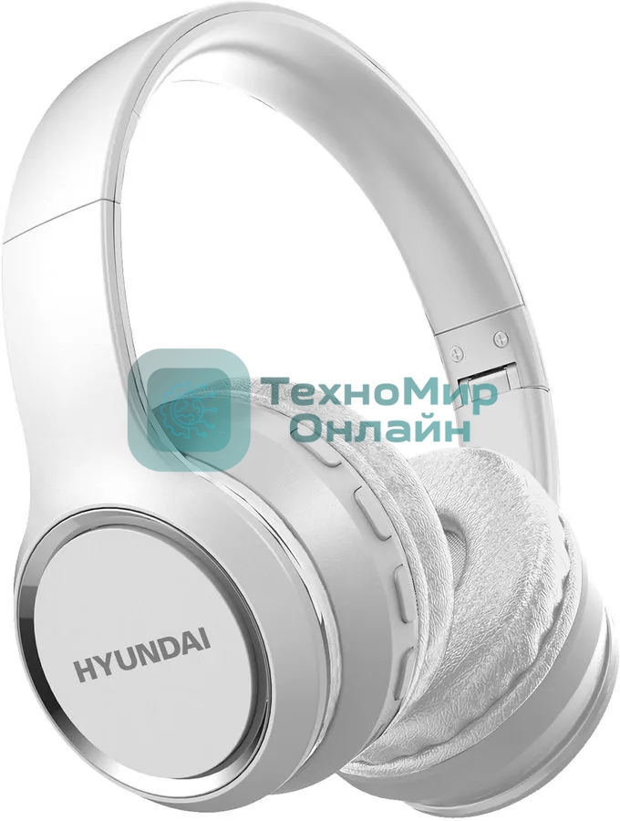 Гарнитура Hyundai H-HP103 белый, беспроводная, Bluetooth, до 6 ч