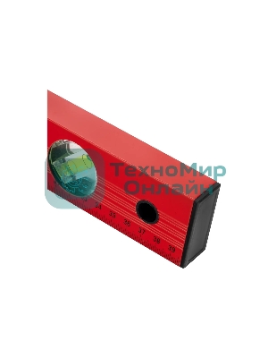 Уровень Matrix алюминиевый, 400 мм, 3 глазка, красный, линейка