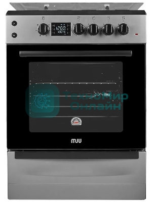 Плита комбинированная MIU 6041 ЕRPDCHK серый, конфорок 4 шт газовых, духовка 65 л, 60 см x 85 см x 60 см
