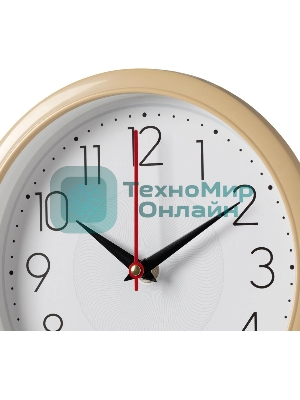 Часы настенные аналоговые Бюрократ WALLC-R83P D22 см белый/бежевый