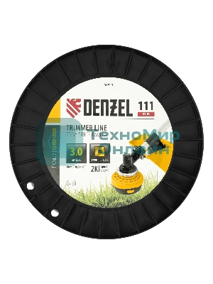 Леска для триммера Denzel двухкомпонентная квадрат, 3,0мм х 111м, на DIN катушке EXTRA CORD