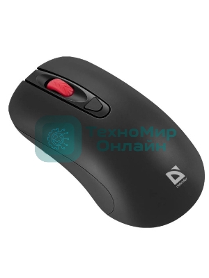 Мышь беспроводная Defender Nexus MS-195 черный, 1600 dpi, радиоканал, USB, кнопки - 4