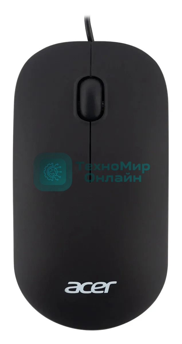 Мышь проводная Acer OMW122 черный, 1200 dpi, USB, кнопки - 3