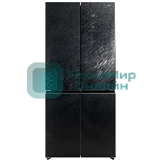 Холодильник Бирюса CD 496 TBG текстурированное черное стекло трехкамерный 334/162л морозилка снизу, NoFrost, Side by Side