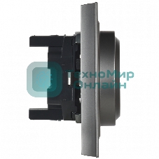 Розетка 2-местная IEK BRITE РС12-3-БрС с заземлением, без защитных шторок, 16А в сборе, сталь