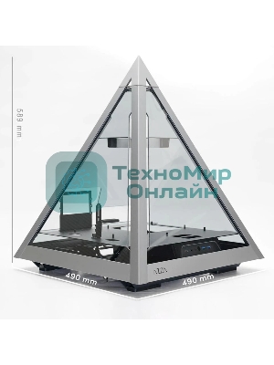Компьютерный корпус Azza Pyramid L черный/серебристый без БП ATX 6x120мм 2xUSB3.0 audio bott PSU