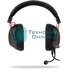 Наушники с микрофоном Оклик HS-L305G черный/красный 2м мониторные оголовье (2060511)