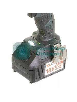 Профессиональный бесщеточный винтоверт аккумуляторный KLPRO KLDV18BH-50 (18В, Li-ion-2шт, 5.0А·ч, 220Нм, 2 скорости, подсветка,З/У,в кейсе)