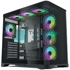 Компьютерный корпус Forza Forza FZ-G42B Seaview TG ATX Case, black, w/o psu, Curved Tempered glass front panel, 1x3,5