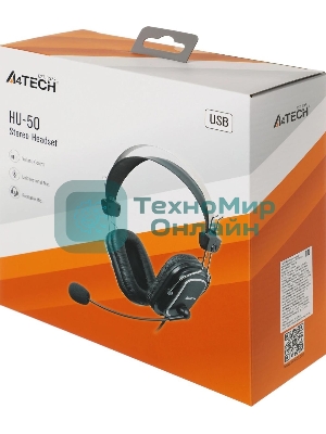 Гарнитура A4Tech HU-50 чёрный, проводная