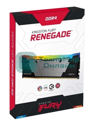 Оперативная память Kingston Fury Beast, DDR4, 32Gb (1x32Gb), 3600MHz, CL18, DIMM, с радиатором, RGB, черный