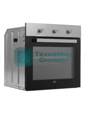 Газовый духовой шкаф Beko BBIGT21100X с откидным электрическим грилем; автоматический электроподжиг; поворотные переключатели; металлические направляющие; объем - 72л; 3 стекла дверцы; 1 решетка; 1 противень; вертел. Цвет нержавеющая сталь; Материал панели управления Металл	нержавеющая сталь