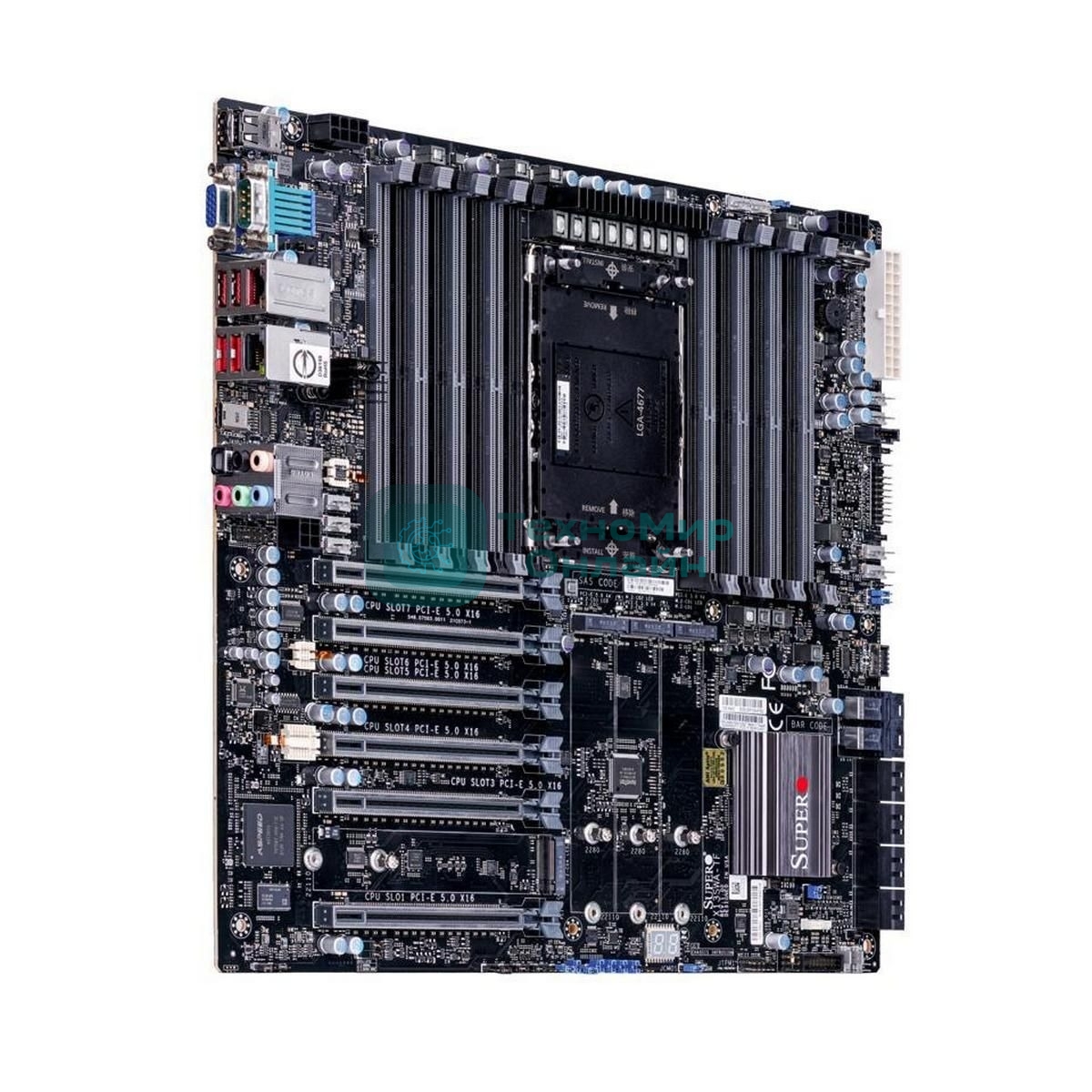 Материнская плата Supermicro MBD-X13SWA-TF-B, LGA 4677, Intel W790, 16xDDR5, 8xSATA, 4xM.2, 6xPCI-E 5.0 x16, 1x10Gb LAN, 1x1Gb LAN, 6xUSB, 7.1, E-ATX