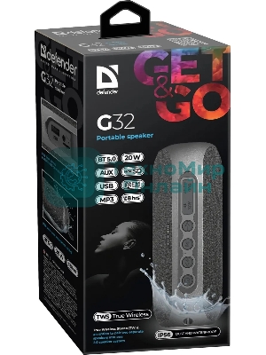 Акустическая система Defender G32 2.0 черный 2х10 Вт