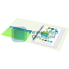 Папка с металлическим пружинным скоросшивателем Бюрократ Double Neon DNE07PLETT A4, пластик, 0.7мм корешок 27мм, карман продольный внутренний, салатовый