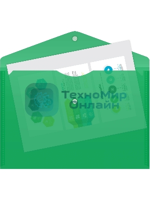 Конверт на кнопке Silwerhof Eco A4 пластик 0.12мм зеленый