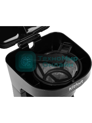 Кофеварка капельная Kitfort KT-764 черный, исп. кофе - молотый, 0.3 л, 450 Вт