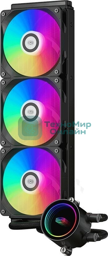 Система жидкостного охлаждения PcCooler DA360 BK ARGb Soc-AM5/AM4/1200/1700/1851 черный 4-pin Al 300W Ret (DA360-BKAWXX-GL)