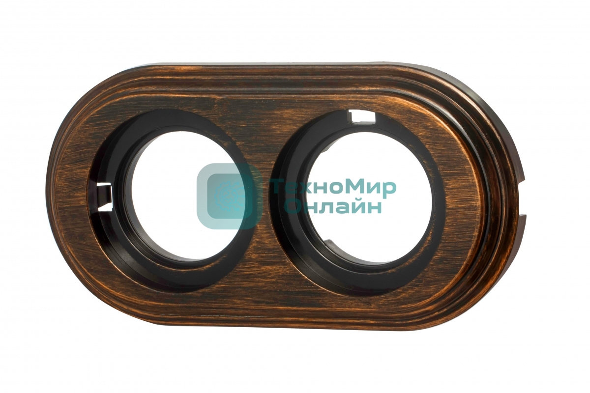 Рамка Bironi BF1-620-25 2-м Лизетта ретро ABS-пластик бронза