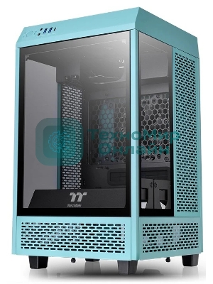 Компьютерный корпус Thermaltake The Tower 100 Turquoise черный без БП miniITX 1x120мм 3x140мм 2xUSB 3.0 audio bott PSU