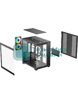 Корпус Ocypus Delta C74 ARGB Black, Midi-Tower, чёрный, 2 x 120 мм