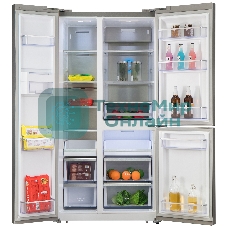 Холодильник Бирюса TD 563 I нержавеющая сталь трехкамерный 207/223 л морозилка слева, NoFrost, Side-by-side