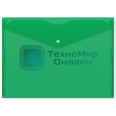 Конверт на кнопке Silwerhof Eco A4 пластик 0.12мм зеленый