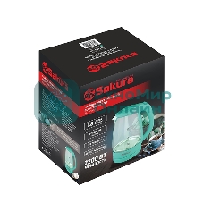 Чайник электрический Sakura SA-2733GR мятный, 1,7 л., 2200 Вт