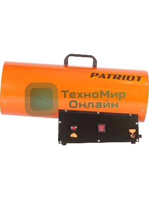 Калорифер газовый PATRIOT GS 50, 50 кВт, 872 мᵌ/ч, пьезо поджиг, редуктор, шланг., шт