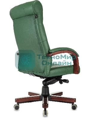 Кресло Бюрократ T-9928Walnut зеленый, кожа