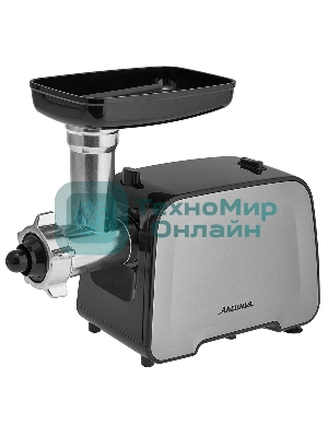 Мясорубка электрическая АКСИНЬЯ КС-2006С черный, 2300 Вт, 2.2 кг/мин, реверс, защита от перегрузки, металлический лоток, насадки - 6