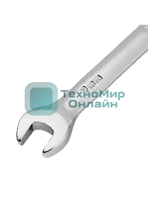 Ключ комбинированный трещоточный Denzel 9 мм, CrV, матовый хром