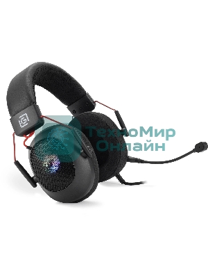 Наушники с микрофоном Оклик HS-L305G черный/красный 2м мониторные оголовье (2060511)