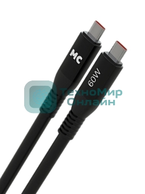 Дата-кабель MORE CHOICE (4620202554543) K83aa 2м USB 3.0A PD 60W для Type-C Type-C- 2м, черный