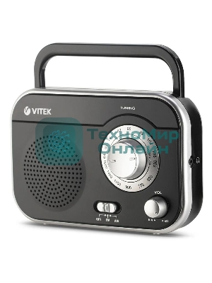 Радиоприемник Vitek VT-3593 (BK) Выходная мощность 1 вт. Динамики 1.Тип батареек UM-2/C
