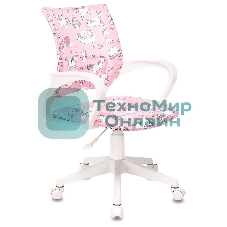 Кресло Бюрократ BuroKIDS 1 W розовый, ткань, 120 кг