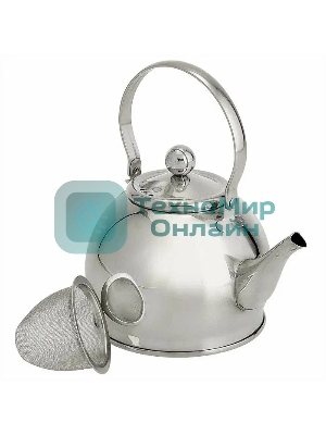 Чайник для плиты WEBBER BE-0597 из нерж.стали с ФИЛЬТРОМ из нерж. стали 1л,(24)