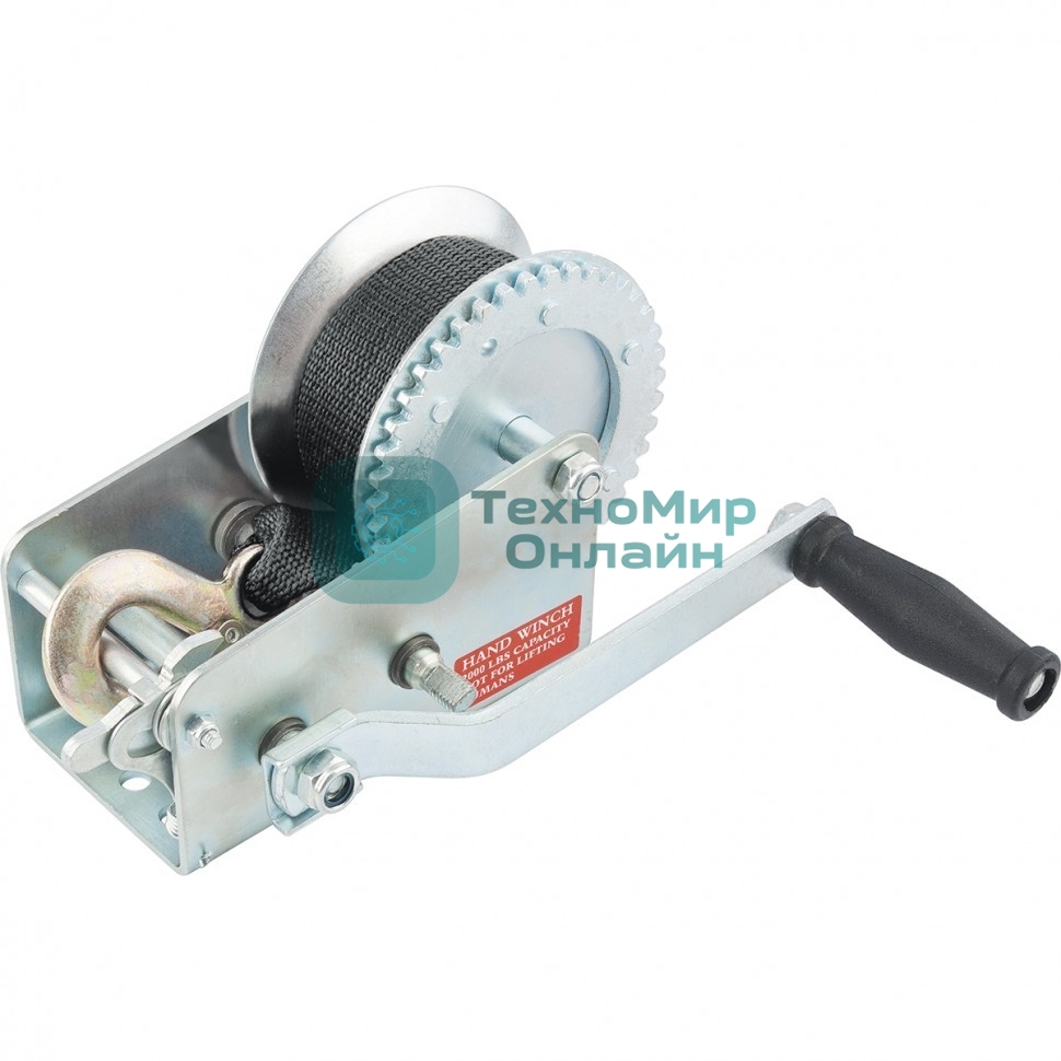 Лебедка шестеренчатая Matrix тяга - 0,8 т, 7,5 м, ленточная