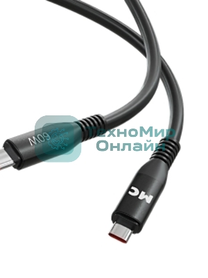 Дата-кабель MORE CHOICE (4620202554543) K83aa 2м USB 3.0A PD 60W для Type-C Type-C- 2м, черный