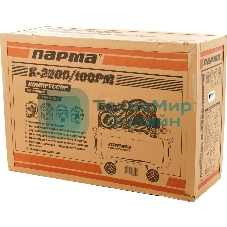 Компрессор поршневой Парма K-2200/100РМ масляный, 336 л/мин, 100 л, 2200 Вт, серый/черный