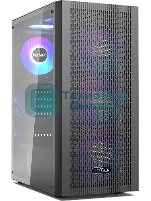 Корпус без блока питания PCCOOLER MA100 MESH BK, Mesh Mid Tower, черный, TG, 0.4 SPCC, 3x120мм ARGb ATX, mATX, mITX 160/310/180мм 2x2.5
