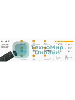 Комплект клавиатура+мышь A4Tech KR-8520D проводной, USB, 1200 DPI, чёрный