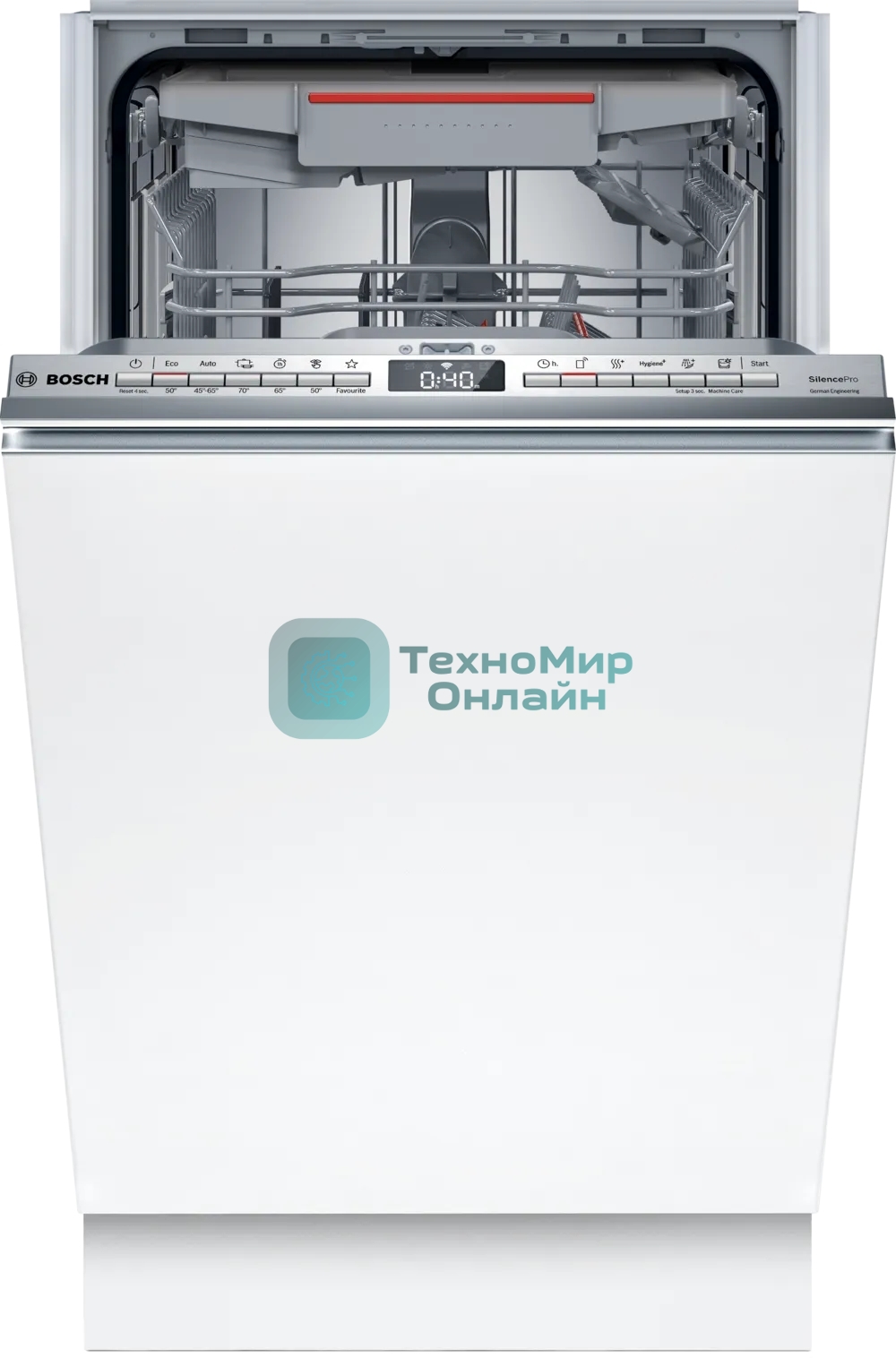 Встраиваемая посудомоечная машина Bosch SPV4HMX65Q, серебристый, 45 см, 10 компл., 45 дБ, класс A+