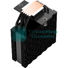 Кулер для процессора PCCooler RT500 BK (240W, 4-pin PWM, LED temp., 152мм, Al/Cu, 5x6мм, 1x120мм, 73.32CFM, 34.9dBA, 2200RPM, S: 1851/1700/1200/115X, AM5/AM4, черный)