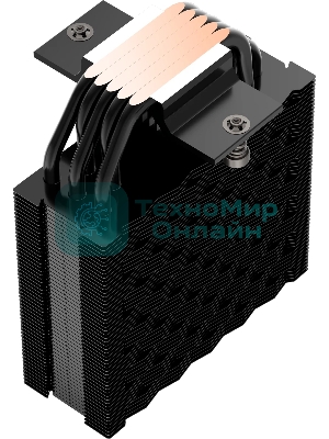 Кулер для процессора PCCooler RT500 BK (240W, 4-pin PWM, LED temp., 152мм, Al/Cu, 5x6мм, 1x120мм, 73.32CFM, 34.9dBA, 2200RPM, S: 1851/1700/1200/115X, AM5/AM4, черный)