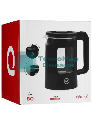 Чайник электрический BQ KT2000G черный. Мощность: 1500 Вт, Максимальный объем: 1.5 л