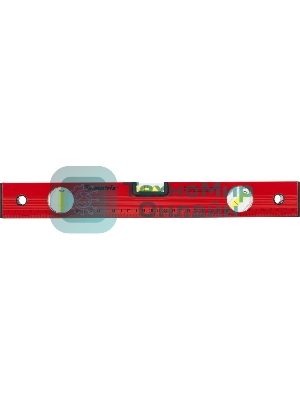 Уровень Matrix алюминиевый, 400 мм, 3 глазка, красный, линейка